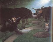Nuncques, William Degouve de The Angels of Night (mk19) oil painting